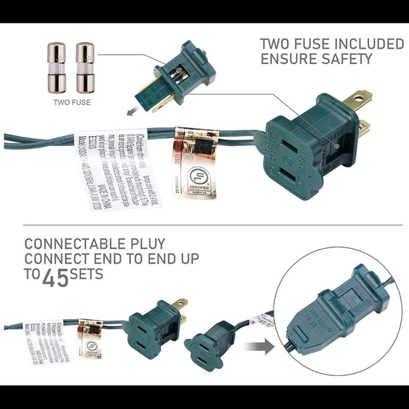 Orange halloween LED 30 foot string lights - Picture 5 of 7